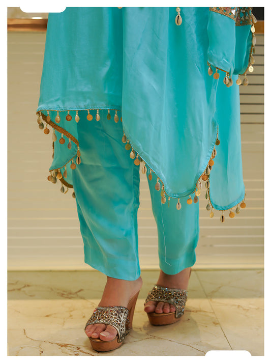 Naqsh Exclusive Blue Stylish Kaftan Set