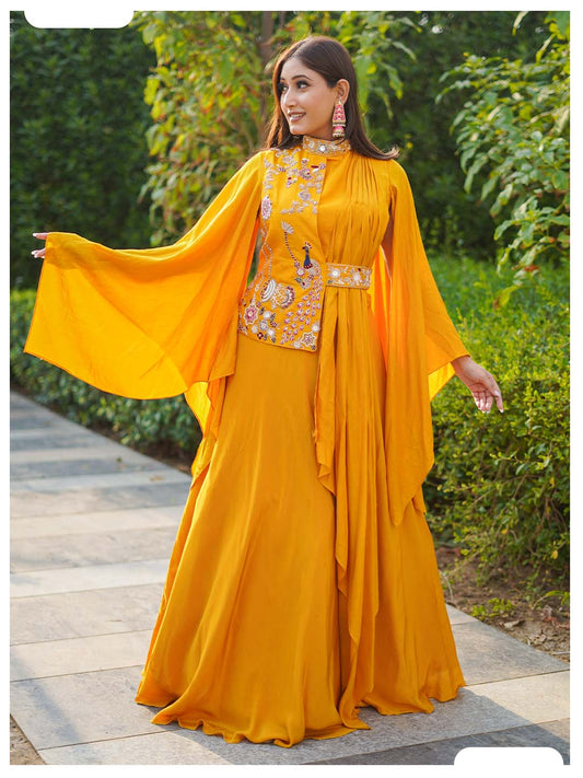 Naqsh Yellow Stylish Gown