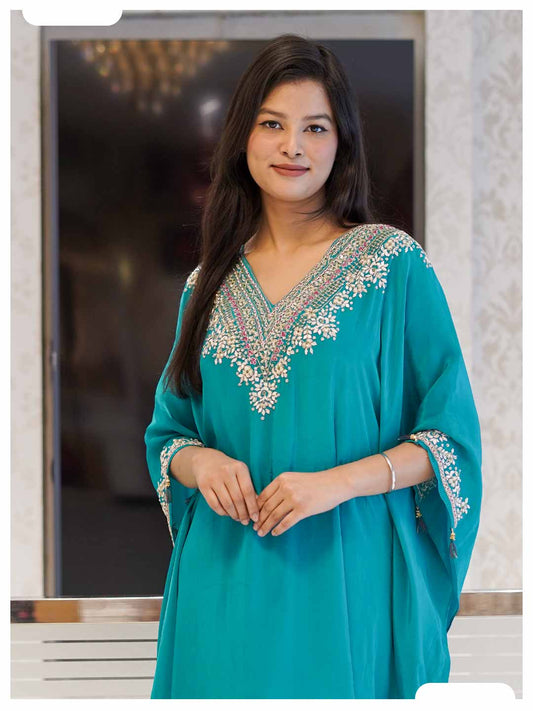 Naqsh Exclusive Sky Blue Kaftan Set