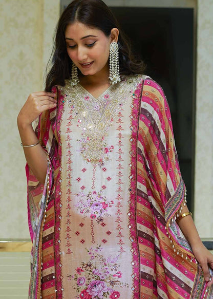 Naqsh Pink Exclusive Kaftan Set