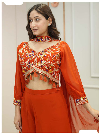 Naqsh rust Indo-western stylish dress