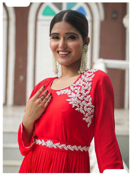 Naqsh Red Stylish Gown