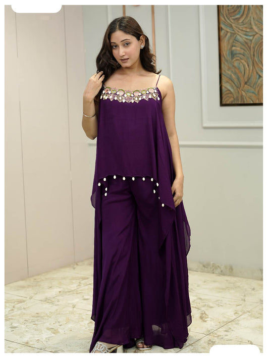 Naqsh Purple Indo-western stylish dress