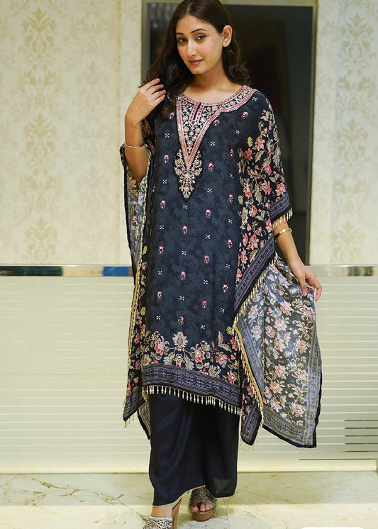 Naqsh Blue Exclusive Kaftan Set