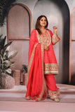 The Coral Gold Gota Patti Anarkali Set