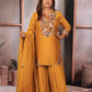 Mustard Yellow Embroidered Kurta and Sharara Set