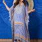 Naqsh Tassel Kaftan with Mirror Work & Potli