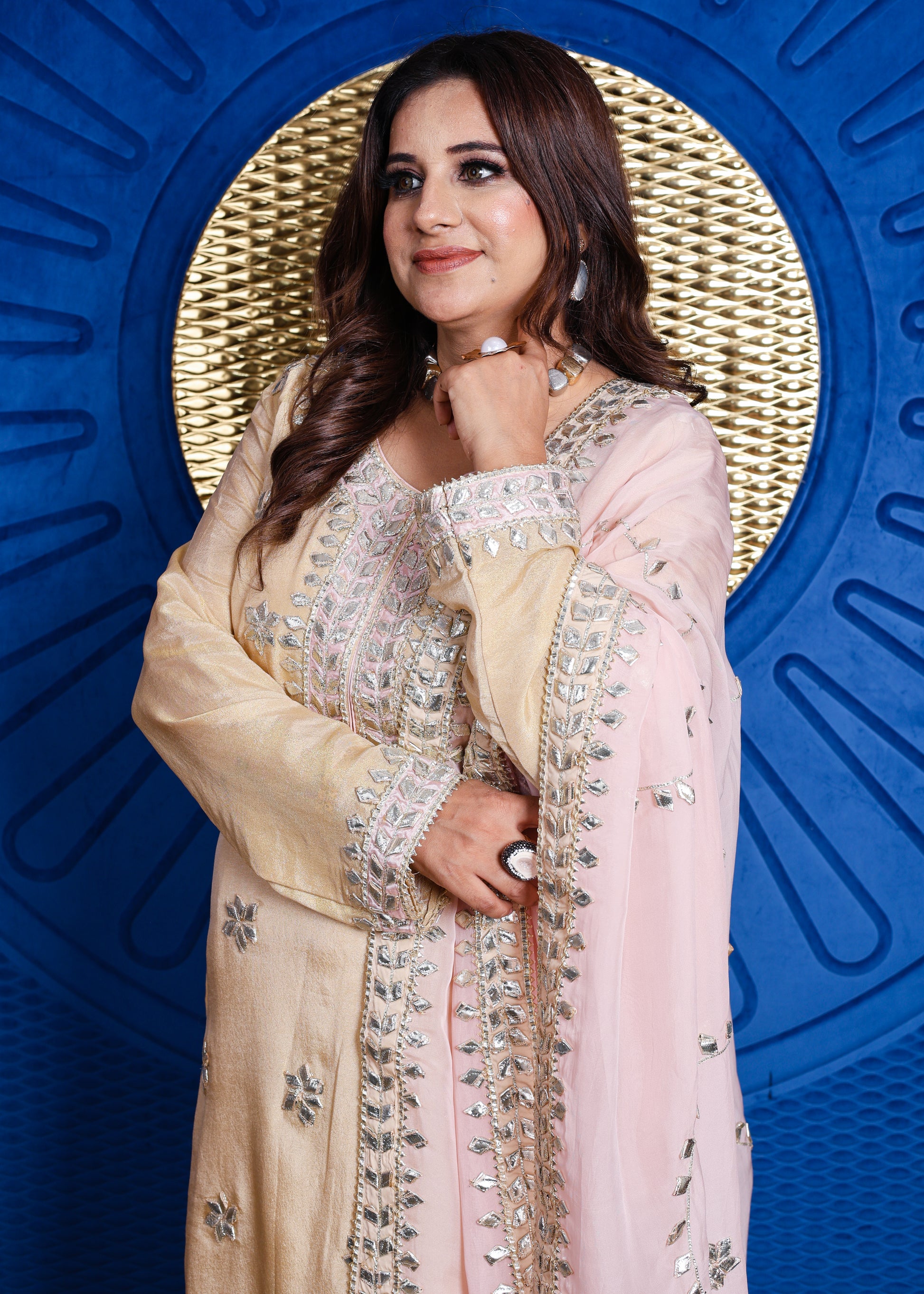 Naqsh Rosé Radiance – Embroidered Sharara Suit (Image)